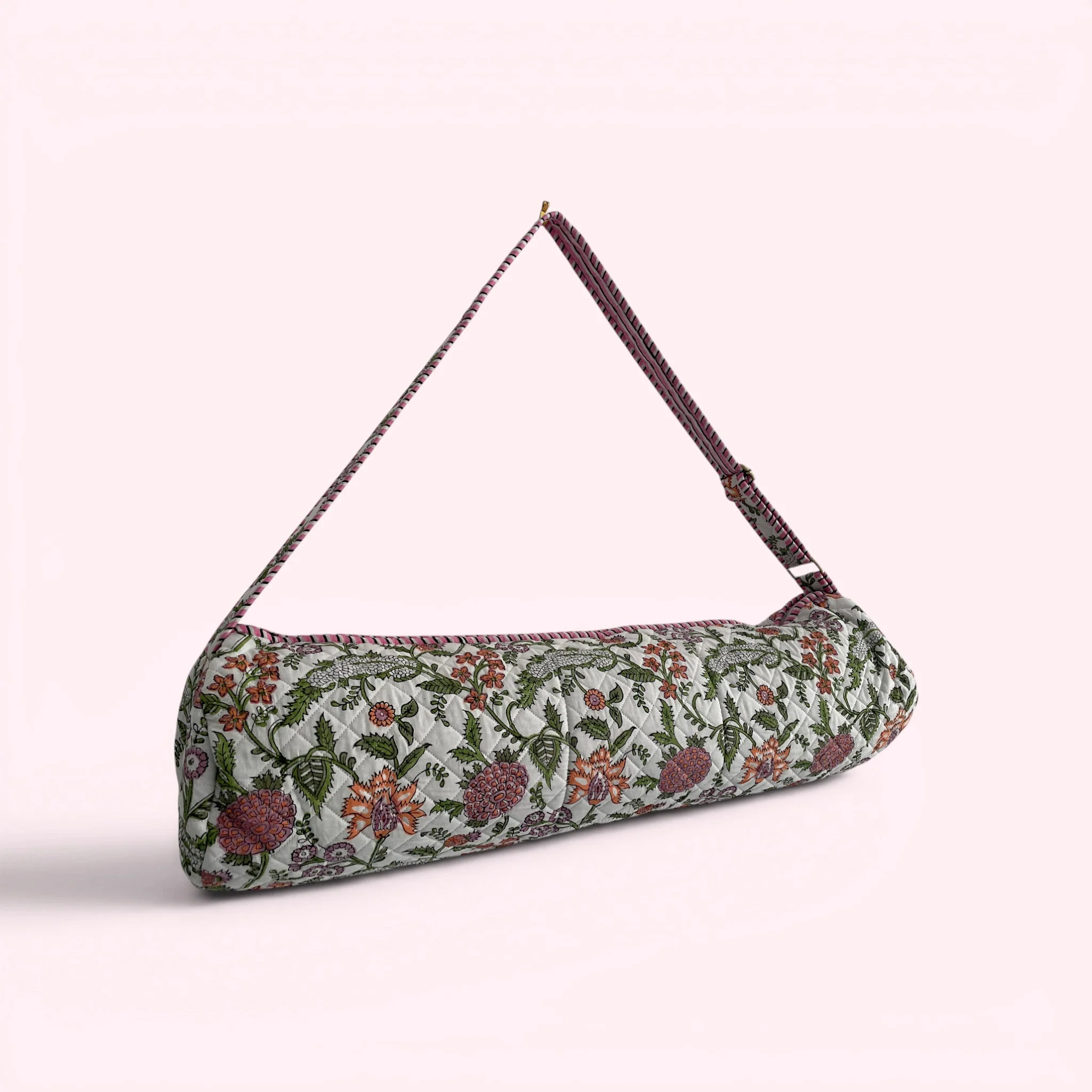 Yoga Mat Bag | White Garden Floral Print - Image 6