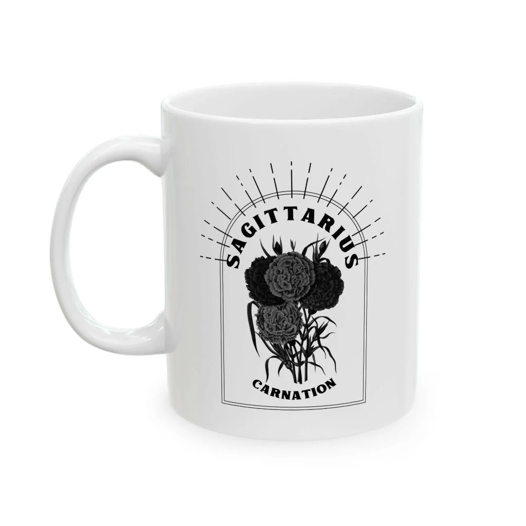 Zodiac Birth Flower Mug in White Gloss - Image 14